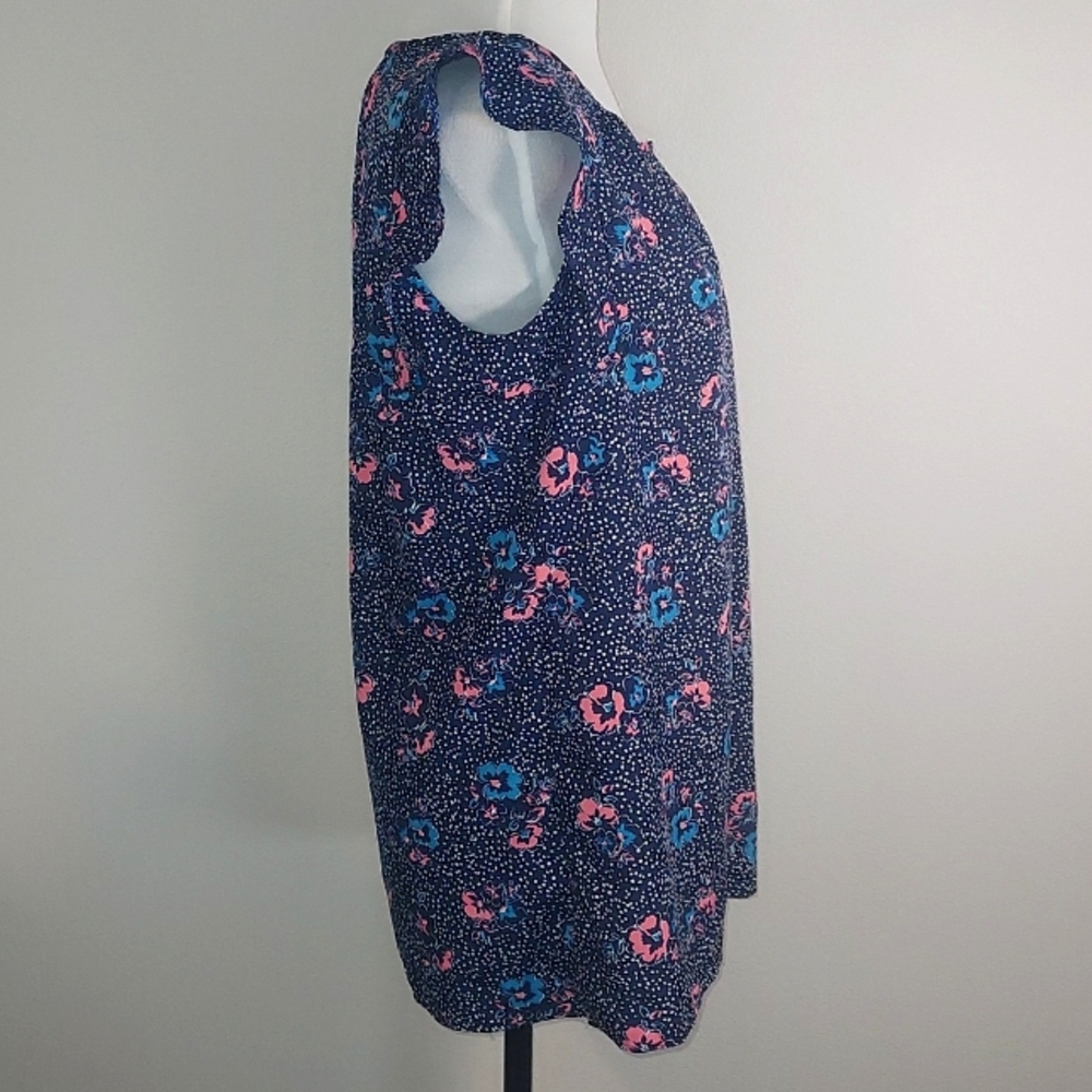 Motherhood Maternity Blue Pink Floral Print Blouse Shirt Size Small - Picture 2 of 8